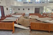 Gempa di Sulut, plafon gereja di Rumengkor Minahasa runtuh