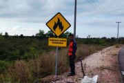 Pemkab Natuna pasang rambu peringatan karhutla di titik rawan