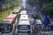 Presiden Prabowo hadiri peringatan Hari Buruh Internasional di Monas