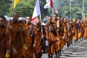 From Bali to Borobudur, Buddhist monks walk in a call for peace