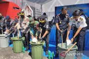 Puluhan kilogram sabu dan ratusan vape jaringan internasional di Meranti dimusnahkan