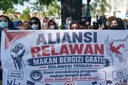 Unjuk Rasa dukung Makanan Bergizi Gratis di Palu
