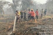 Tim gabungan berjibaku jinakkan api 12,5 ha di dua lokasi di Bengkalis Riau