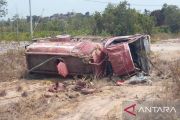 Mobil tangki BPBD Belitung kecelakaan saat menuju lokasi karhutla, tiga petugas luka