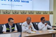 Sebaran abu vulkanik GAK ke arah barat laut