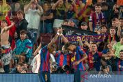 Liga Spanyol - Raphinha hattrick saat Barcelona hancurkan Racing Santander 7-2