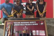 Polres Bima mengangkap empat terduga sindikat narkoba bersenjata
