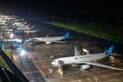 Terminal Bandara Internasional Lombok di branding jelang MotoGP 2026