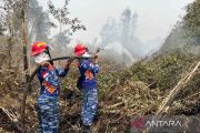 Satgas Darat Lanud Sjamsudin Noor perkuat pembasahan lahan gambut