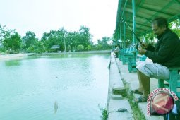 Meski kemarau, kolam pemancingan tetap beroperasi