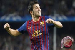 Dua gol Villa bantu Barca menang 5-0