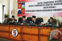 Paripurna DPRD Kota Bogor nonton Pidato Presiden