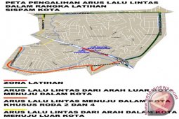 Satlantas Lakukan Pengalihan Arus Saat Simulasi Sispamkota