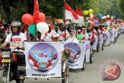 Pelajar Meriahkan HUT TNI di Lhokseumawe