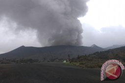 Material Erupsi Gunung Bromo Jatuh di Sekitar Kawah