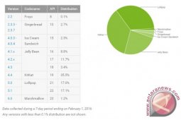 Pangsa pasar Android Marshmallow akhirnya lampaui 1 persen