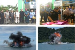 Danlantamal XII Pontianak Tinjau Langsung Penenggelam Kapal Ikan Asing