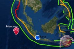Gempa bumi besar 8,3 SR guncang Sumbar, getaran sampai Jakarta