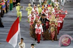 OLIMPIADE 2016 - Suporter Indonesia tetap semangat di arena bulu tangkis