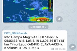  Aceh diguncang gempa 6,4 SR