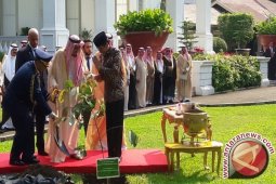 Raja Salman tanam pohon ulin di halaman Istana