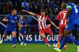 Atletico Madrid Singkirkan Leicester, Agregat 2-1