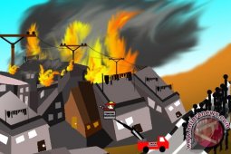 Puluhan Kamar Kontrakan di Cibencoy Sukabumi Terbakar