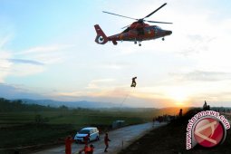 Upacara Militer Lepas Kepergian Jenazah Korban Helikopter Badan SAR Nasional