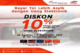 Pengelola Tangerang-Merak Berikan Diskon Pemegang E-Toll Card