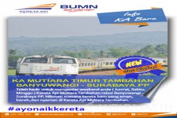 KAI Daop Jember Operasionalkan KA Mutiara Timur Tambahan saat Weekend