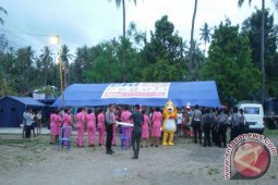 Polres Karangasem Edukasi Pengungsi Darurat Gunung Agung