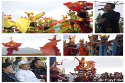 Tarian Guruh Soekarnoputra Semarakkan Festival Seni Pantai Prigi di Trenggalek