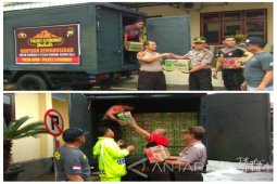 Polres Situbondo Kirim Bantuan Makanan untuk Korban Bencana Letusan Gunung Agung