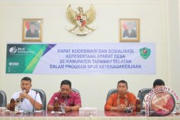 Pemkab Tapsel Dukung Aparatur Desa Masuk BPJS Ketenagkerjaan