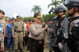 Polda Lampung Menggelar Apel Pasukan Operasi Lilin Krakatau 2017