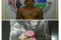 Satresnarkoba Polresta Banjarmasin Tangkap Buruh Bawa Ekstasi