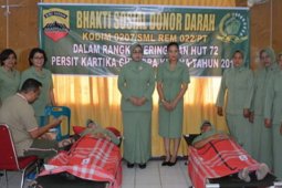 Korem 022 Pantai Timur donor darah