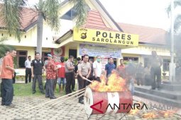 Polres Sarolangun musnahkan 10 kilogram ganja