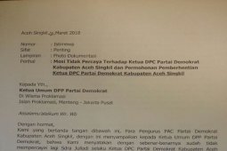 Ketua Demokrat Singkil dimosi tak percaya
