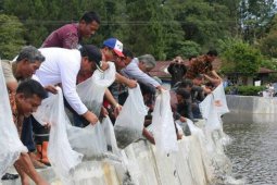 Bupati Samosir tabur benih ikan