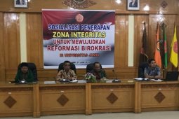 Rektor Unja pimpin sosialisasi zona integritas