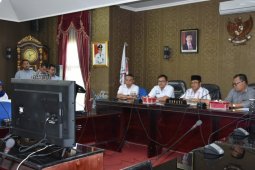 Bupati Indra Yasin "Video Conference" Dengan Kemendagri