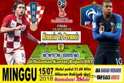 Ayo nonton piala dunia di halaman kantor Pemkab HST