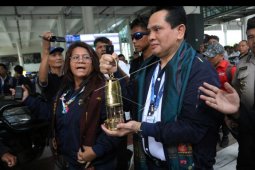 Kirab api obor Asian Games Sumut kondusif