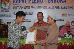 Di Langsa 110.240 pemilih sementara hasil perbaikan
