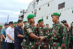 Berprestasi, kepulangan pasukan Satgas Pamtas disambut bangga