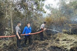 Kapolres Sanggau ikut padamkan karhutla Jembatan Kapuas Tayan
