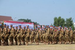 Presiden Lepas Pasukan Perdamaian Indonesia Ke Kongo-Lebanon