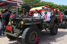 Upacara HUT RI Forkompinda Lhokseumawe kendarai Jeep Willys