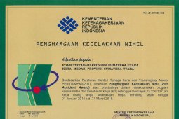Tirtanadi terima penghargaan "Zerro Accident Award" nasional